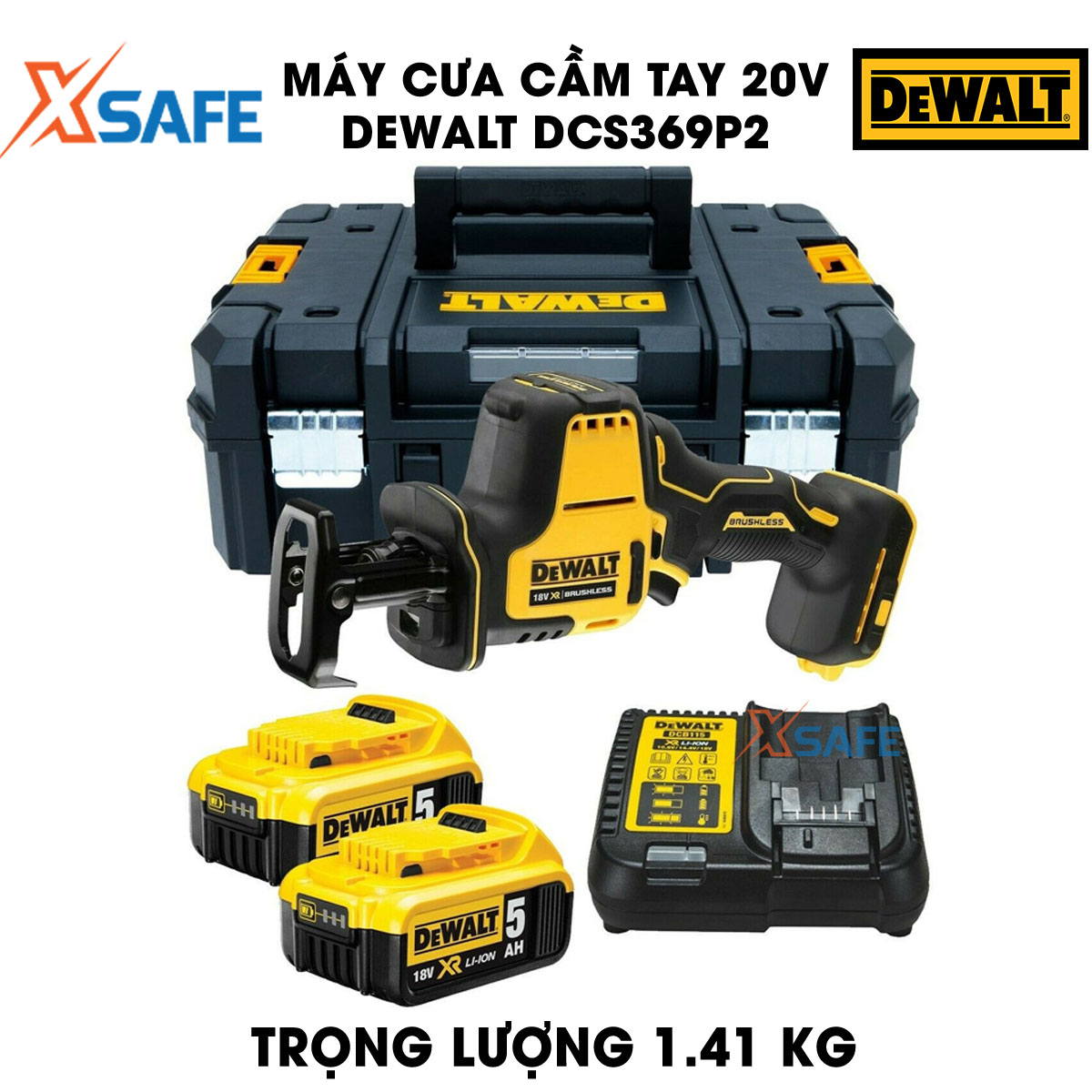 Sawing Machine Portable 20V Max DeWalt DCS369B code DCS369M1. Sawing Machine handheld battery DeWalt Động brushless motor, machine residential pittong wireless compact LED work lamp,-product genuine xsafe