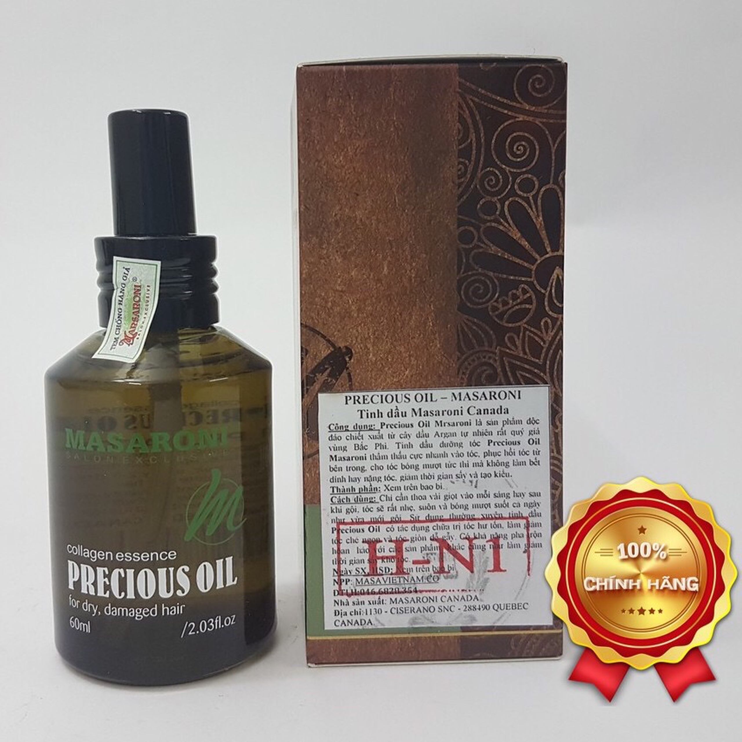 [HCM]Tinh dầu dưỡng tóc Masaroni Argan Precious Oil 60ml