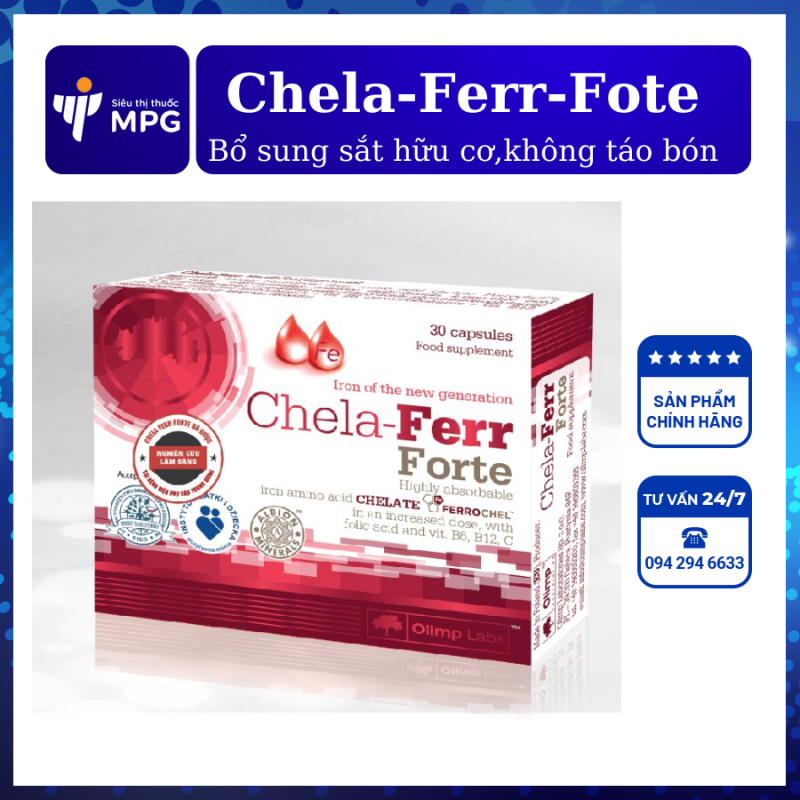 Chela Ferr Forte – Bổ sung sắt hữu cơ, giúp bổ máu, không gây táo bón cao cấp