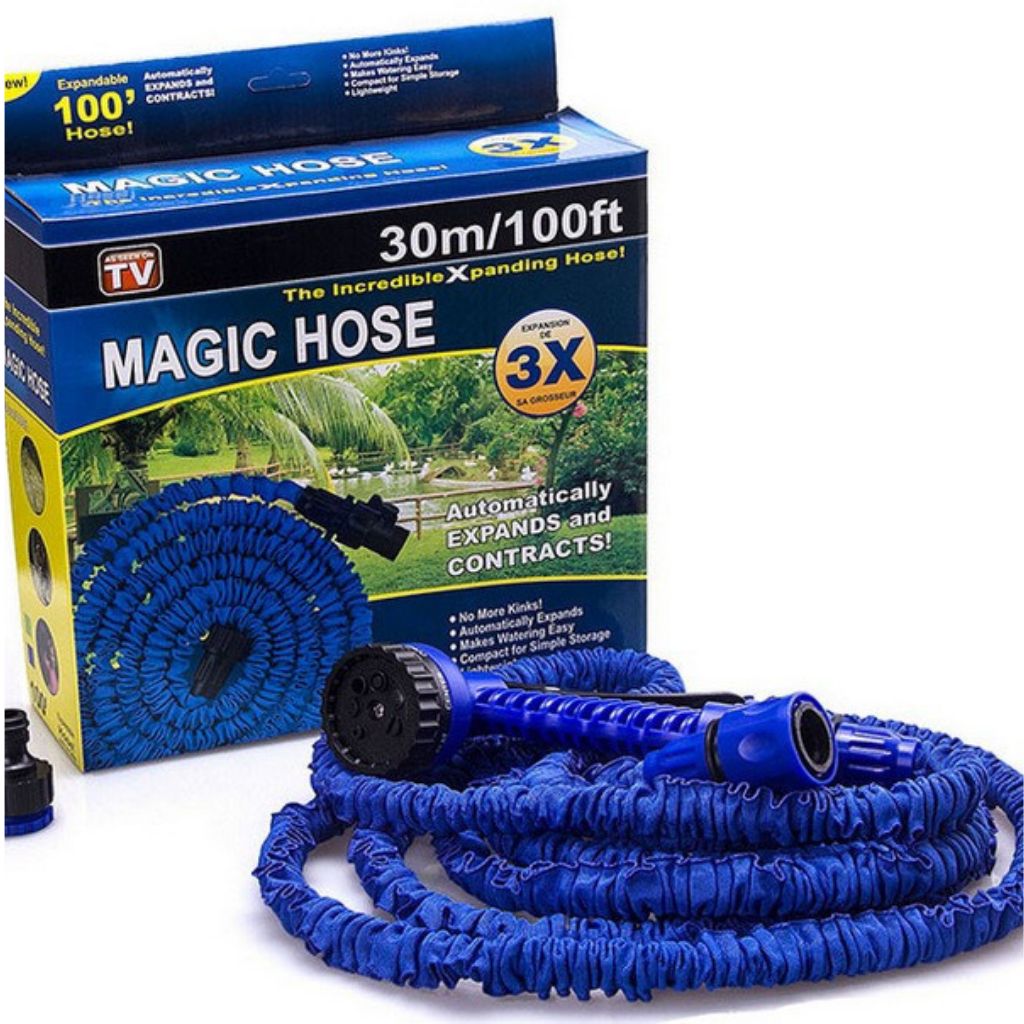15-30m multifunctional water elastic spray garden hose kits 7 different modes spray nozzle