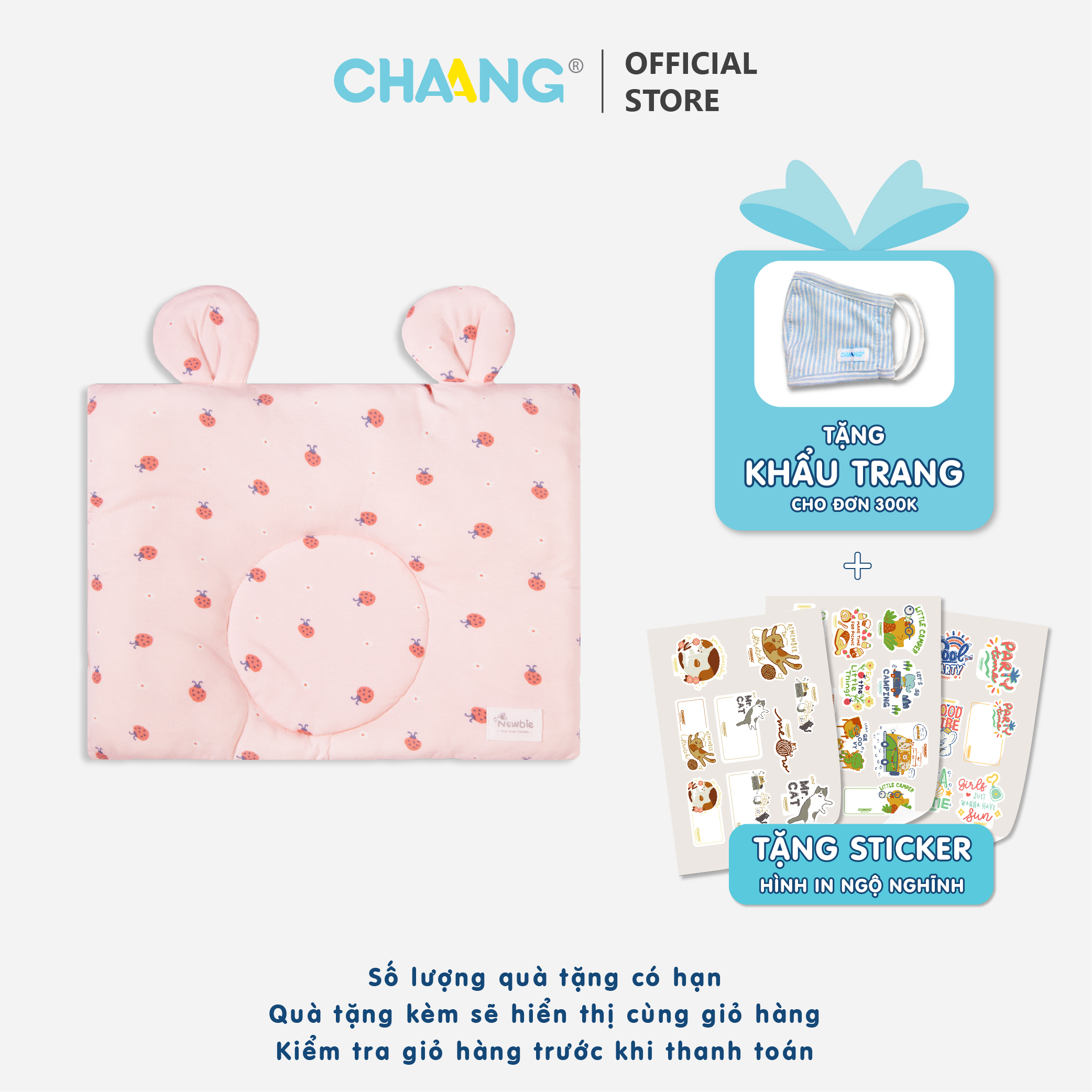 [CHAANG] Gối lõm cho bé sơ sinh Spring CHAANG