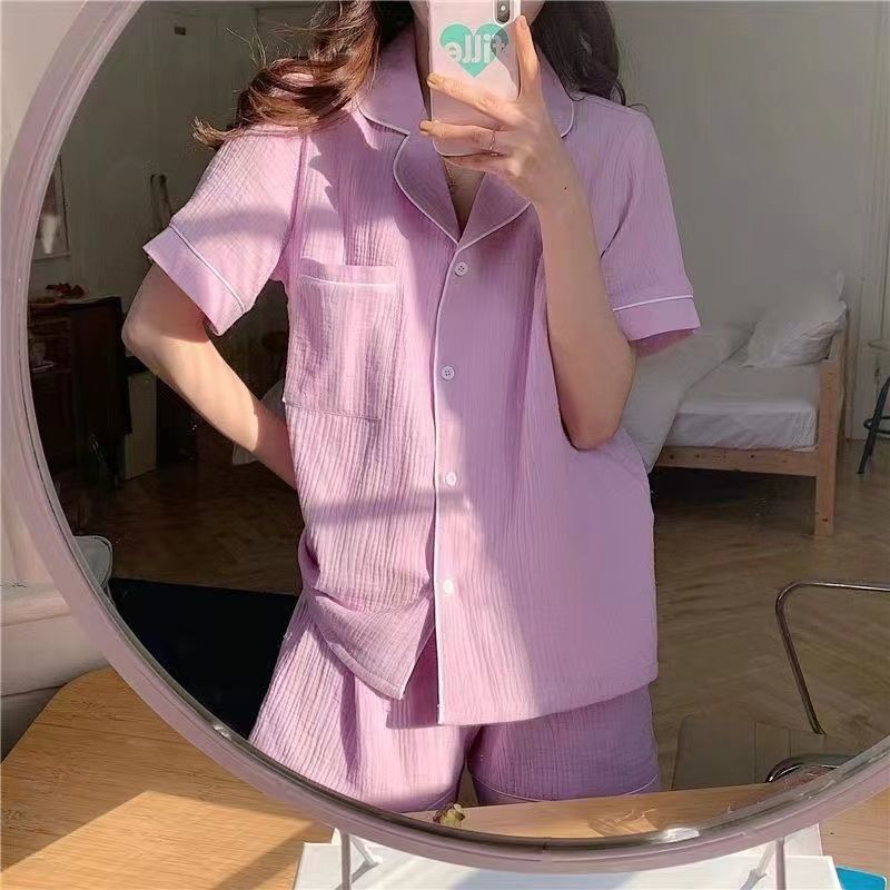 Có big size Bộ ngủ đồ bộ mặc nhà bộ đũi xốp nhún Hàn mềm mại co giãn.XP2