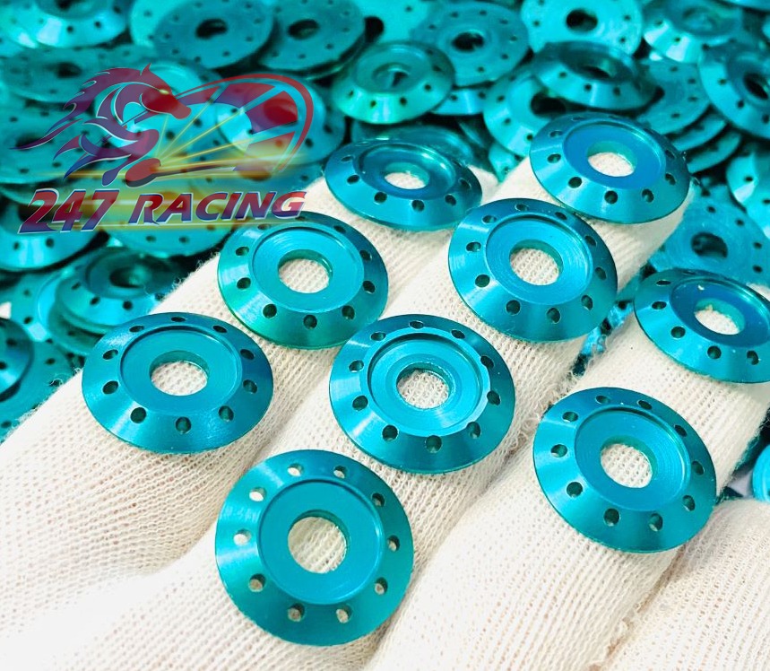 10 lông đền nhôm cnc 6li xanh lục gắn dàn áo xe máy siêu rẻ đẹp
