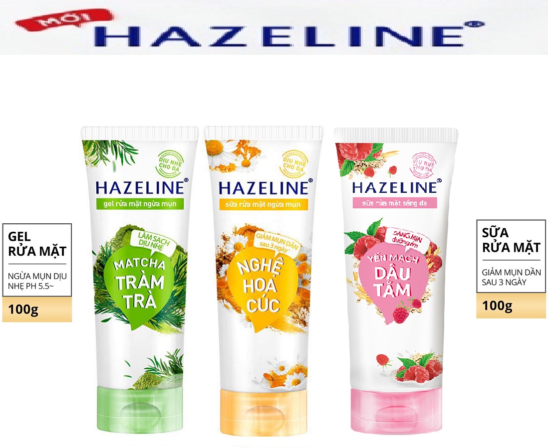 Sữa rửa mặt HAZELINE thiên nhiên 100g