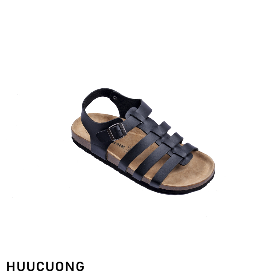 Giày sandal nam nữ chiến binh da PU đế trấu cao cấp