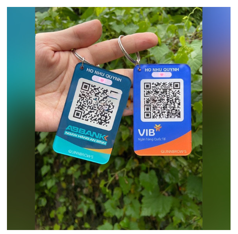 Móc khoá in mã QR Cod chất liệu mica,in STK theo yêu cầu