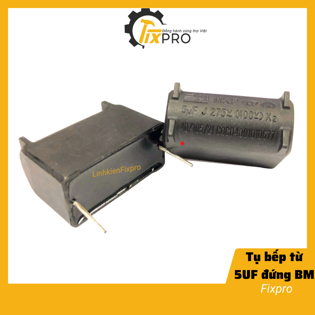 Tụ bếp từ 5UF 400VDC đứng chính hãng BM