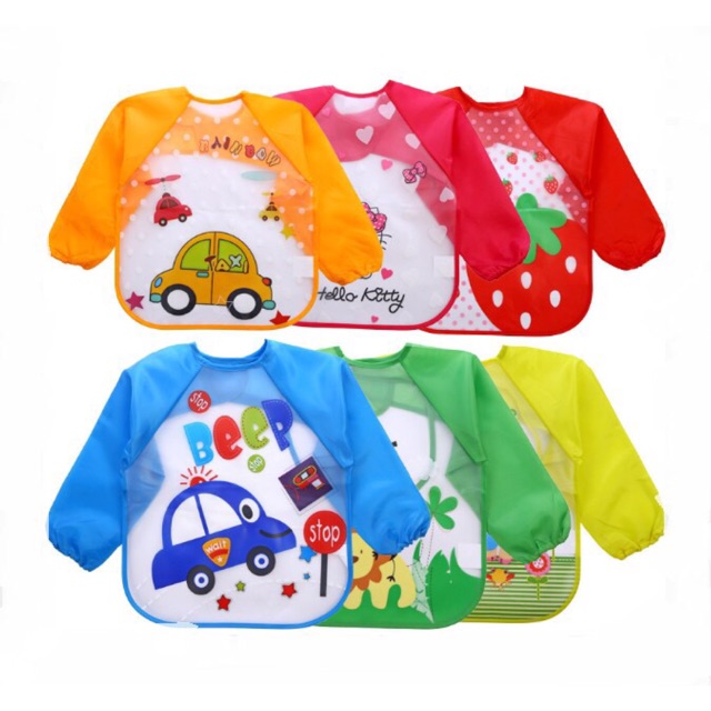 Áo yếm ăn dặm nilon chống thấm