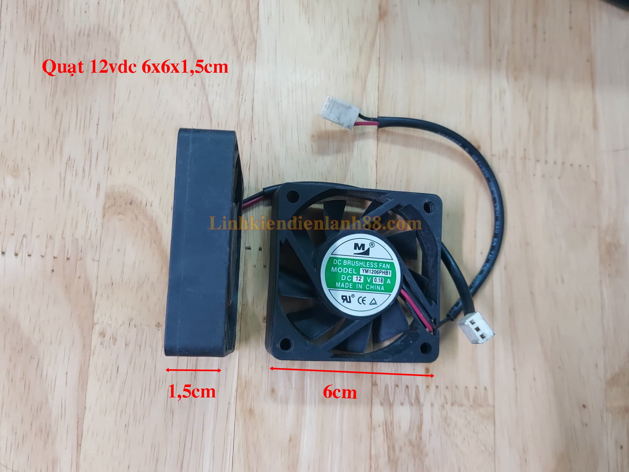 Quạt tản nhiệt 12v DC 6*6*1,5cm tháo máy zin ! ( 6cmx6cmx1,5cm)