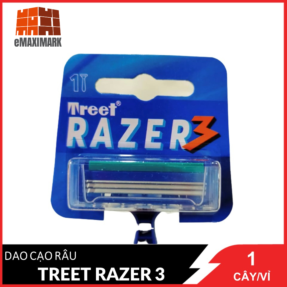 Dao cạo treet razer 3 dao cạo râu xanh dương vỉ 1 cây