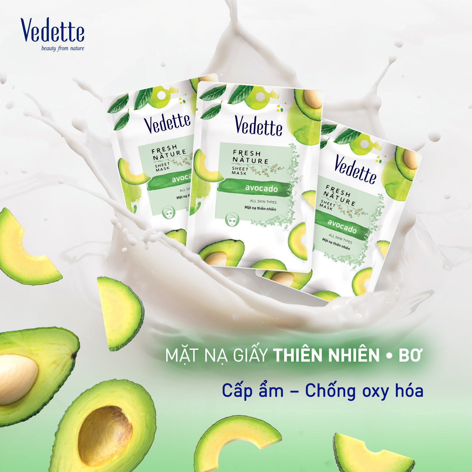 Mặt nạ Vedette thiên nhiên Bơ 22ml