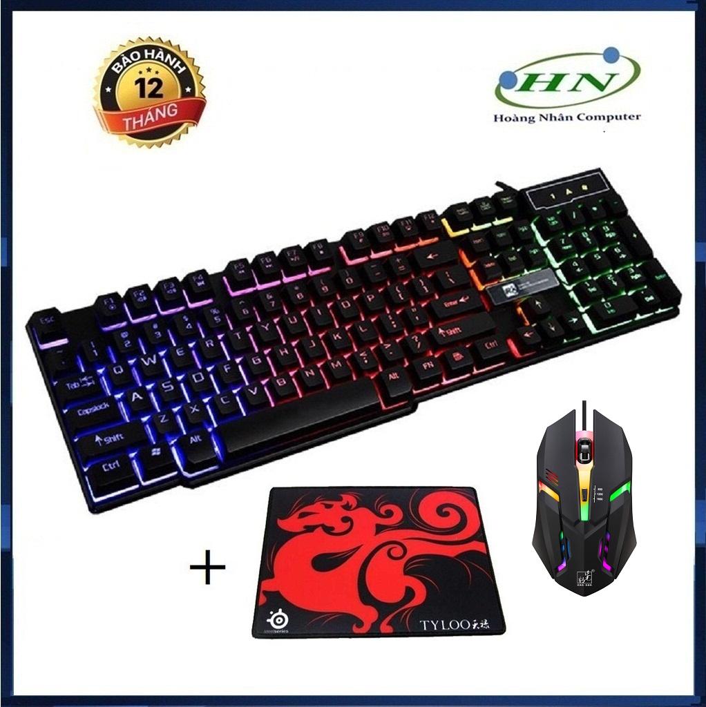 [HCM][HOT 201-PHÍM CHUỘT CHUYÊN GAME]Bộ Bàn Phím Giả Cơ R8 1822 Và K2 Led 7 Màu Đen + Tặng Kèm Tấm Lót Chuột