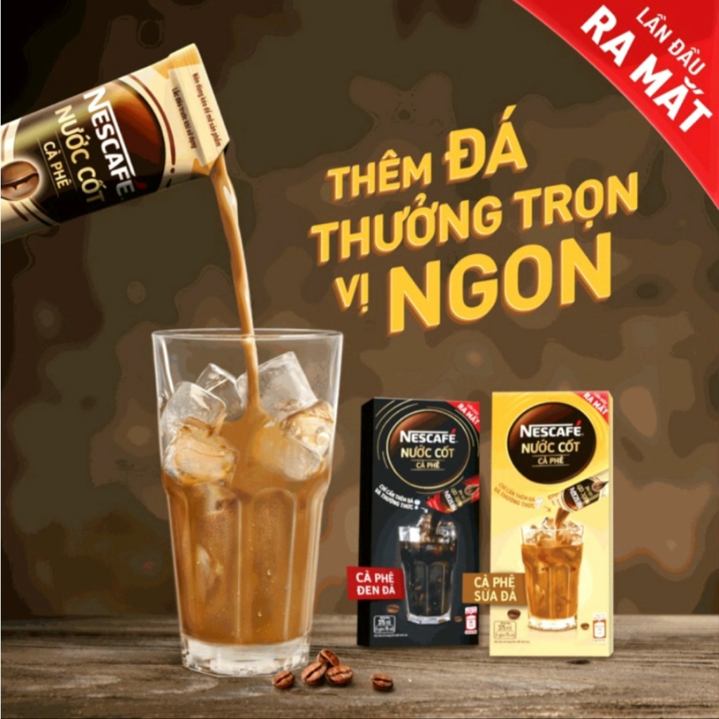 Combo 2 Hộp Nước Cốt Cà Phê Nescafé - Café Sữa Đá - 5 Gói x 2 Hộp