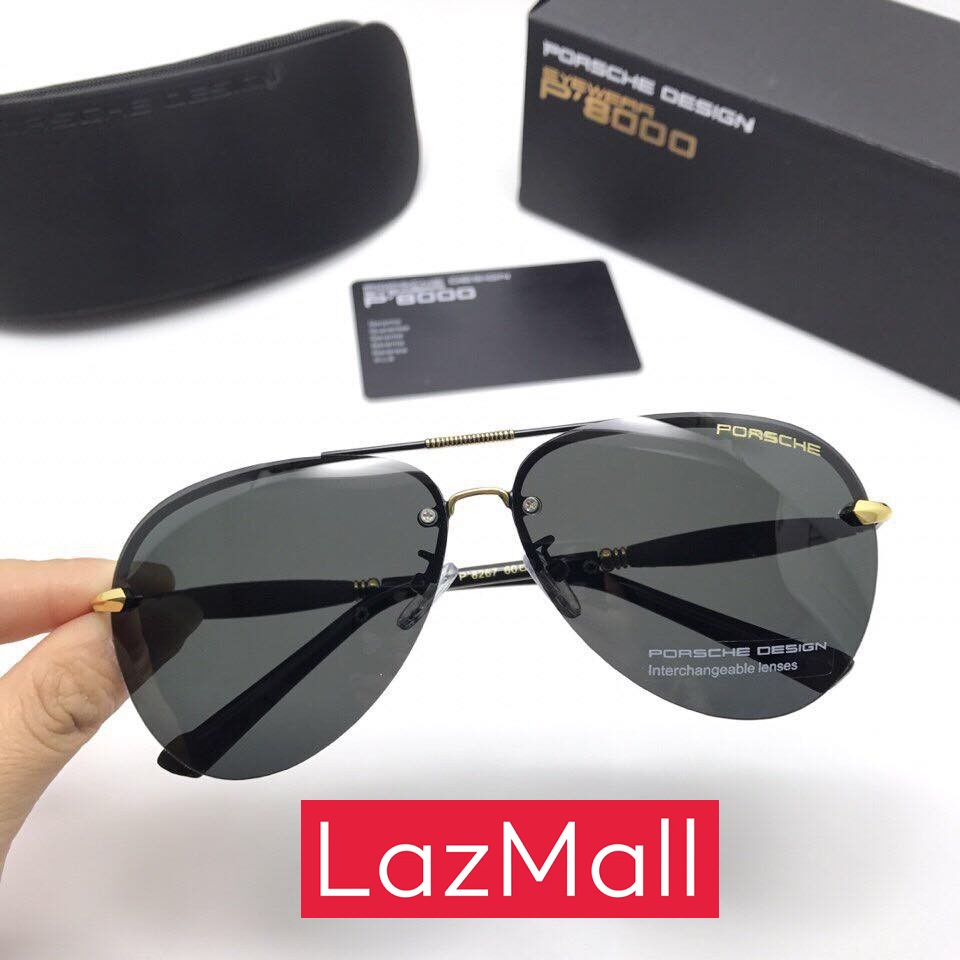 LazMall Kính Mát, Kính Râm Thời Trang Chính Hãng Kính Porsche Design P8000 Chống Tia UV 400 Hoàn Hảo Kiểu Dáng Nam Tính Sang Trọng Với Thiết Kế Viền Kim Loại, Kính Rất Nhẹ Và Ôm Sát Khuôn Mặt Nên Rất Tốt Trong Việc Hỗ Trợ Các Môn Thể Thao Và Đi Xe Cản Gió