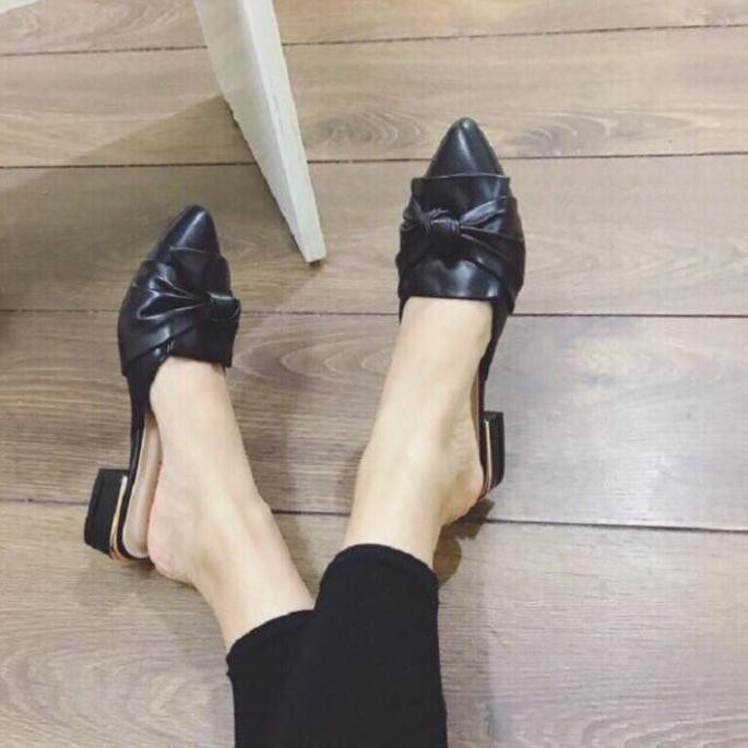 A 12 - Giày sục da mềm xoắn 3 cm