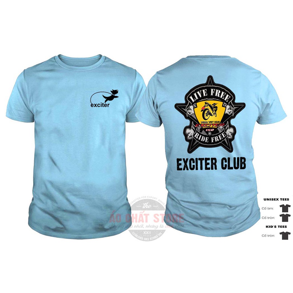 Áo thun exciter 150cc yamaha club | áo thun biker đi phượt | biker tshirt | racing boy | racer