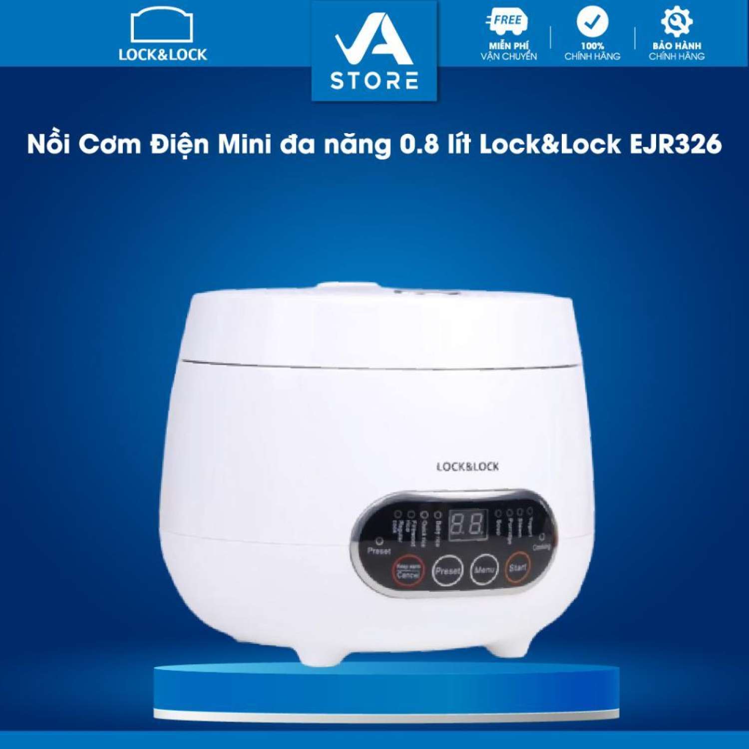 Nồi cơm điện mini siêu tiện lợi 0.8 lít lock&lock ejr326
