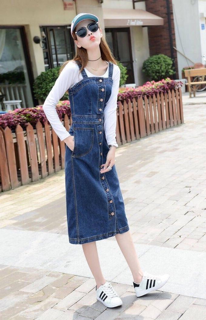 Yếm jean dài cao cấp