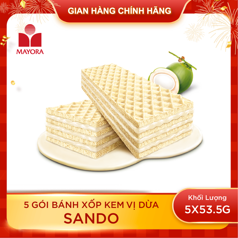 COMBO 5 GÓI BÁNH XỐP SANDO KEM VỊ DỪA