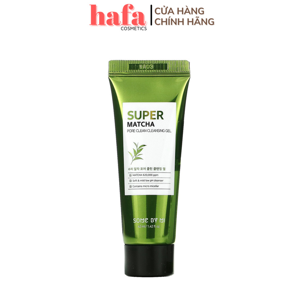 Sữa rửa mặt dịu nhẹ, dưỡng ẩm, thu nhỏ lỗ chân lông Some By Mi Super Matcha pore clean cleansing gel 100ml _ Some By Mi Chính Hãng