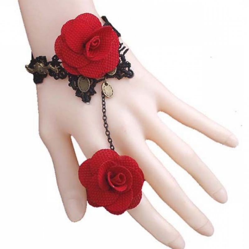 [HCM]Vòng tay choker 2 bông hồng đỏ phá cách