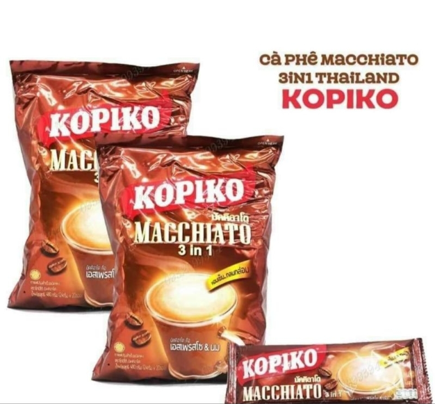 Cà phê Kopiko Macchiato 3in1 Thái Lan Bịch 20 Gói thơm ngon