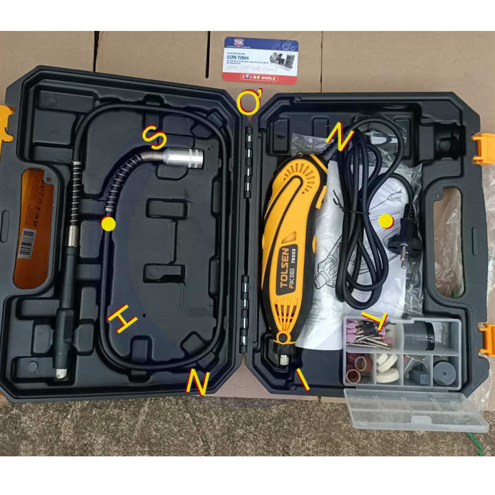 Bộ 108 chi tiết máy mài mini 135w tolsen 79555