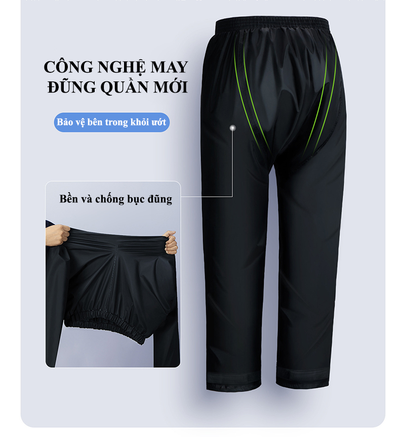 Bộ quần áo mưa 2 lớp nhập khẩu cao cấp siêu chống thấm mưa bão