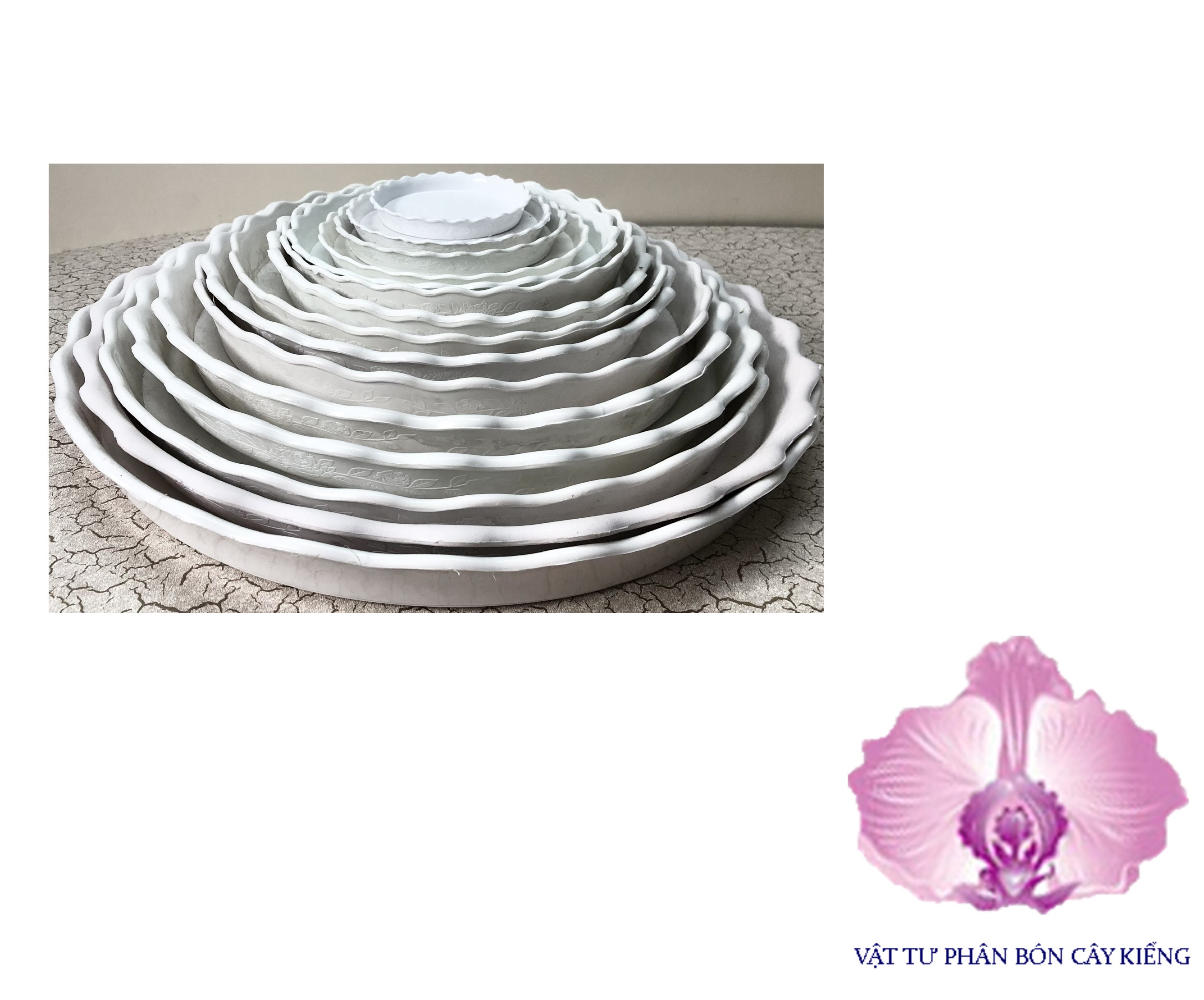 Đĩa lót chậu tròn khía 13cm - #048D#