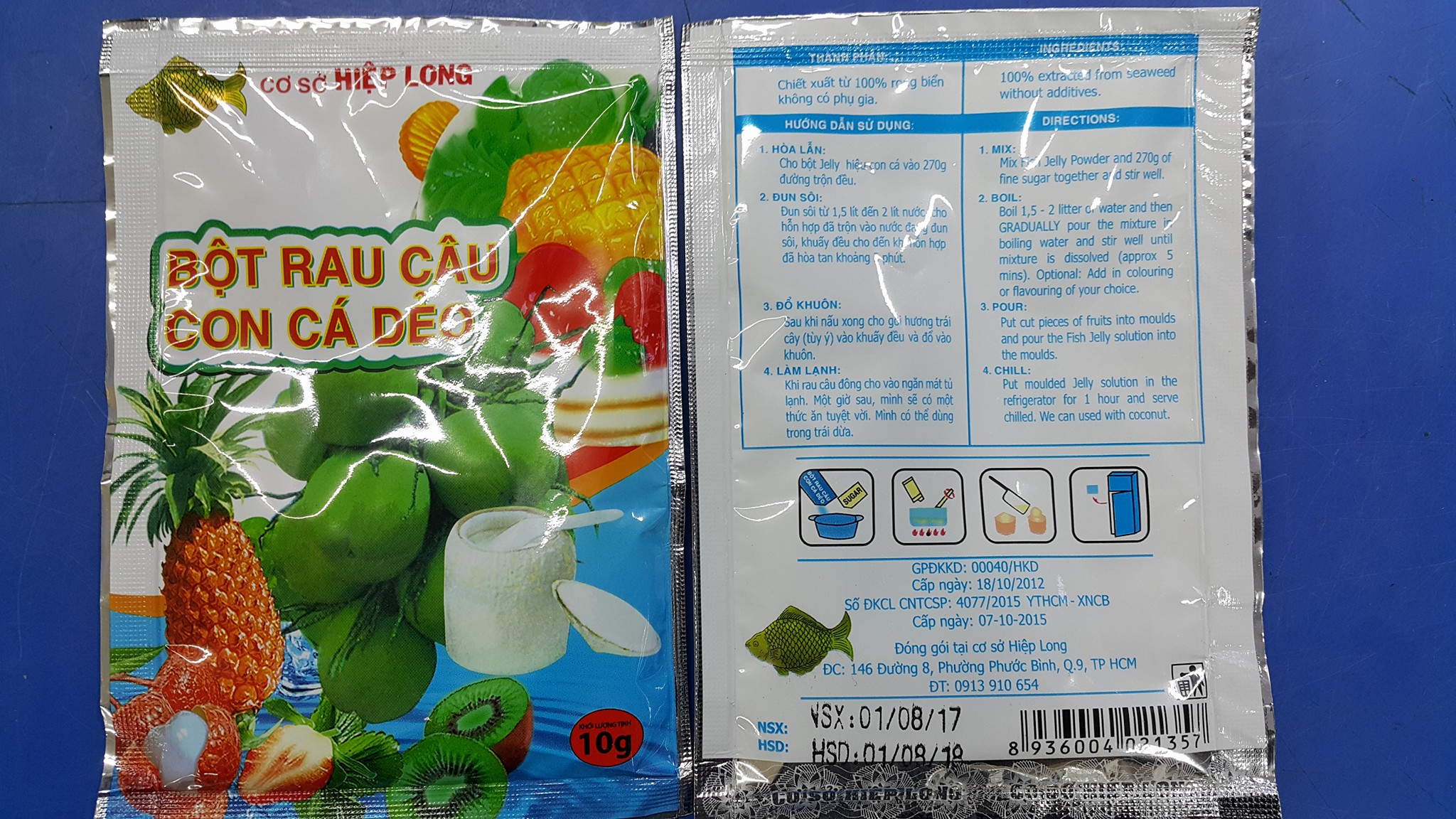 Bột Rau Câu Cá Dẻo Hiệp Long (12x10g) -