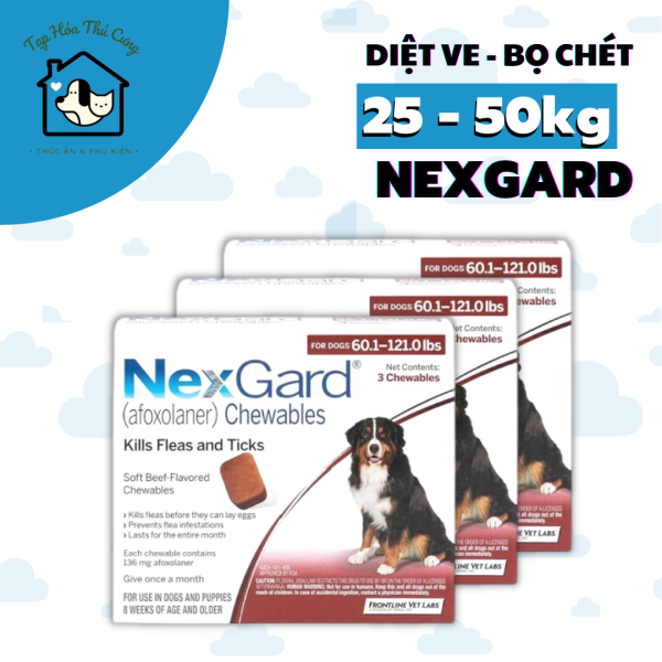 Nexgard 25-50kg trị ve rận bọ chét cho chó Viphavet-Xuất xứ Merial Pháp [1 viên]