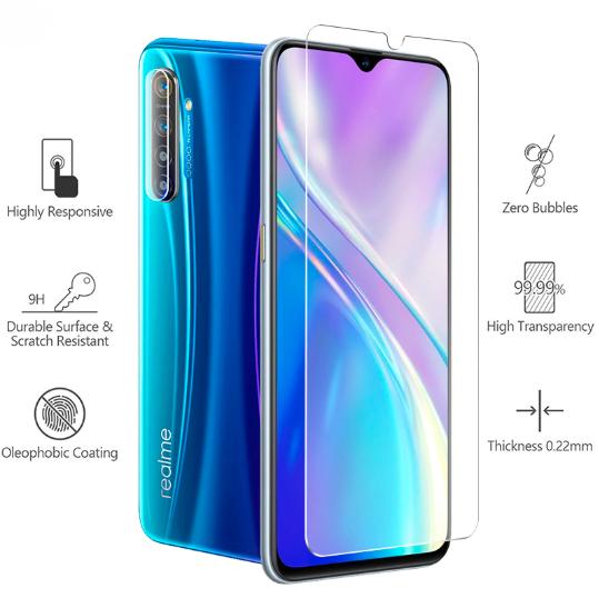 Kính cường lực trong suốt Realme XT (Kèm miếng lau)