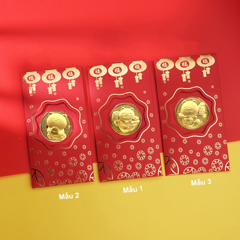 [Lì xì tết 2024] Bao Lì Xì Mạ Vàng Con rồng tết Giáp Thìn 2024