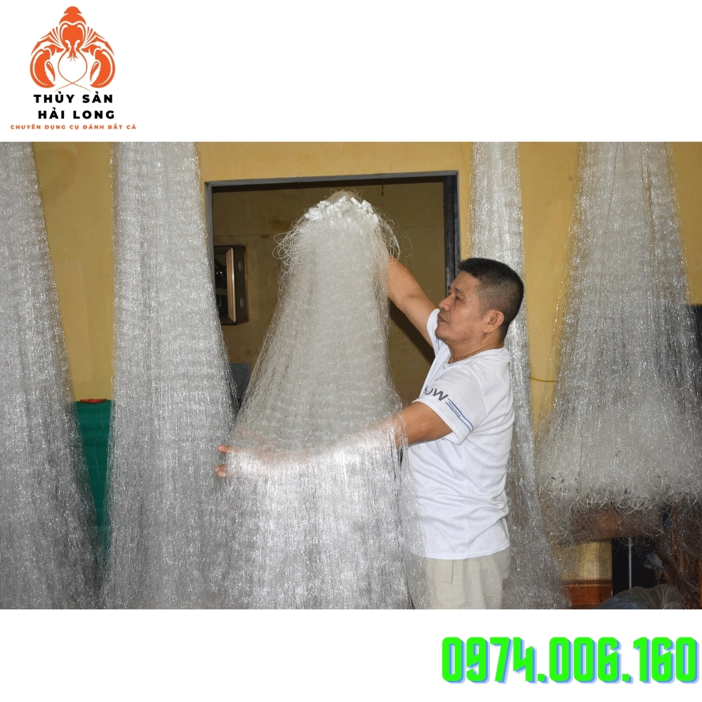 Lưới đánh cá 3 màn cao 2m, dài 90m, ô mắt 9p -10 p(then 5)