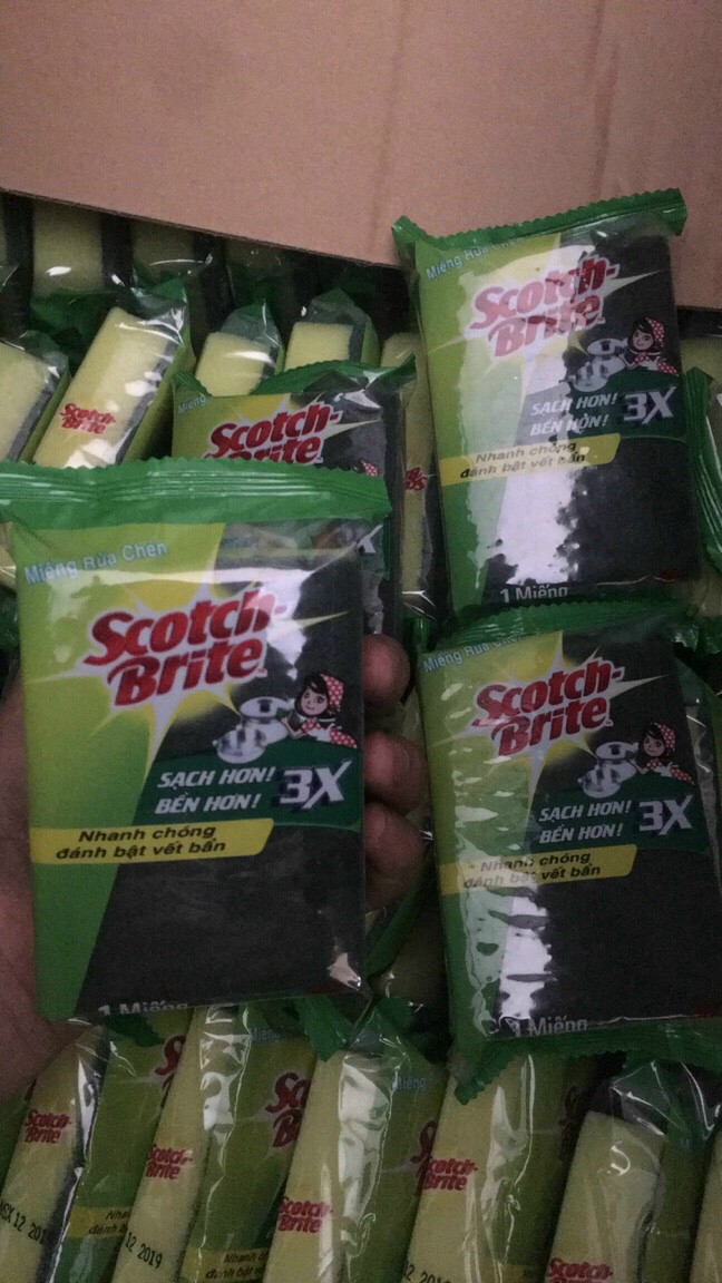 Miếng rửa chén Scotch-Brite 2 lớp cước 2 công dụng.
