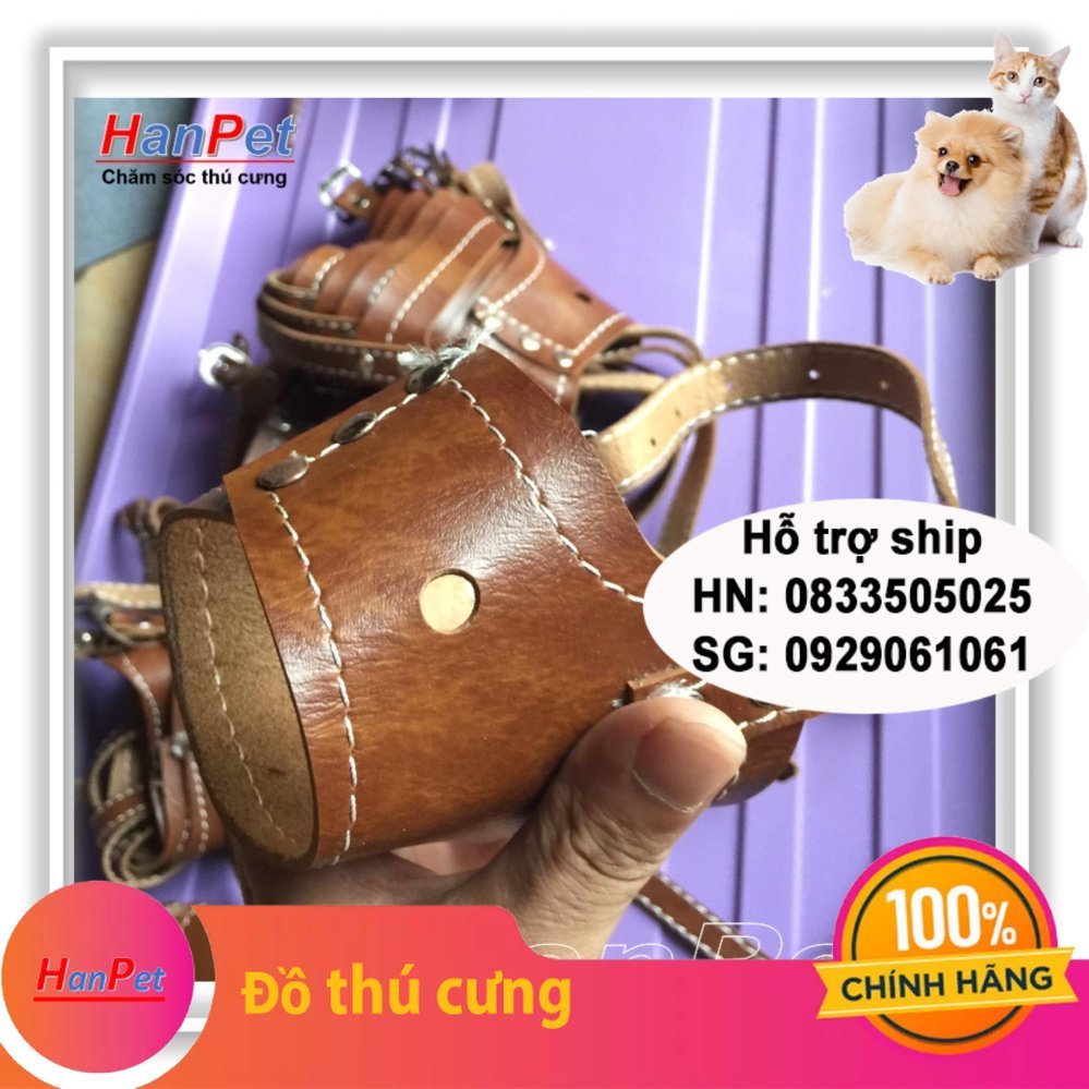 Hanpet - Rọ mõm chó da loại mõm dài - size 1 bé chó 2- 4kg ( 605a)- HP10479TC
