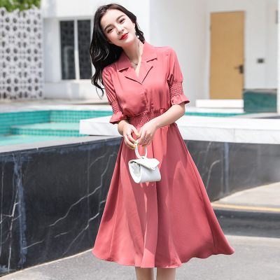 Váy cho con bú, cổ bẻ, kiểu dáng trẻ trung, thon gọn