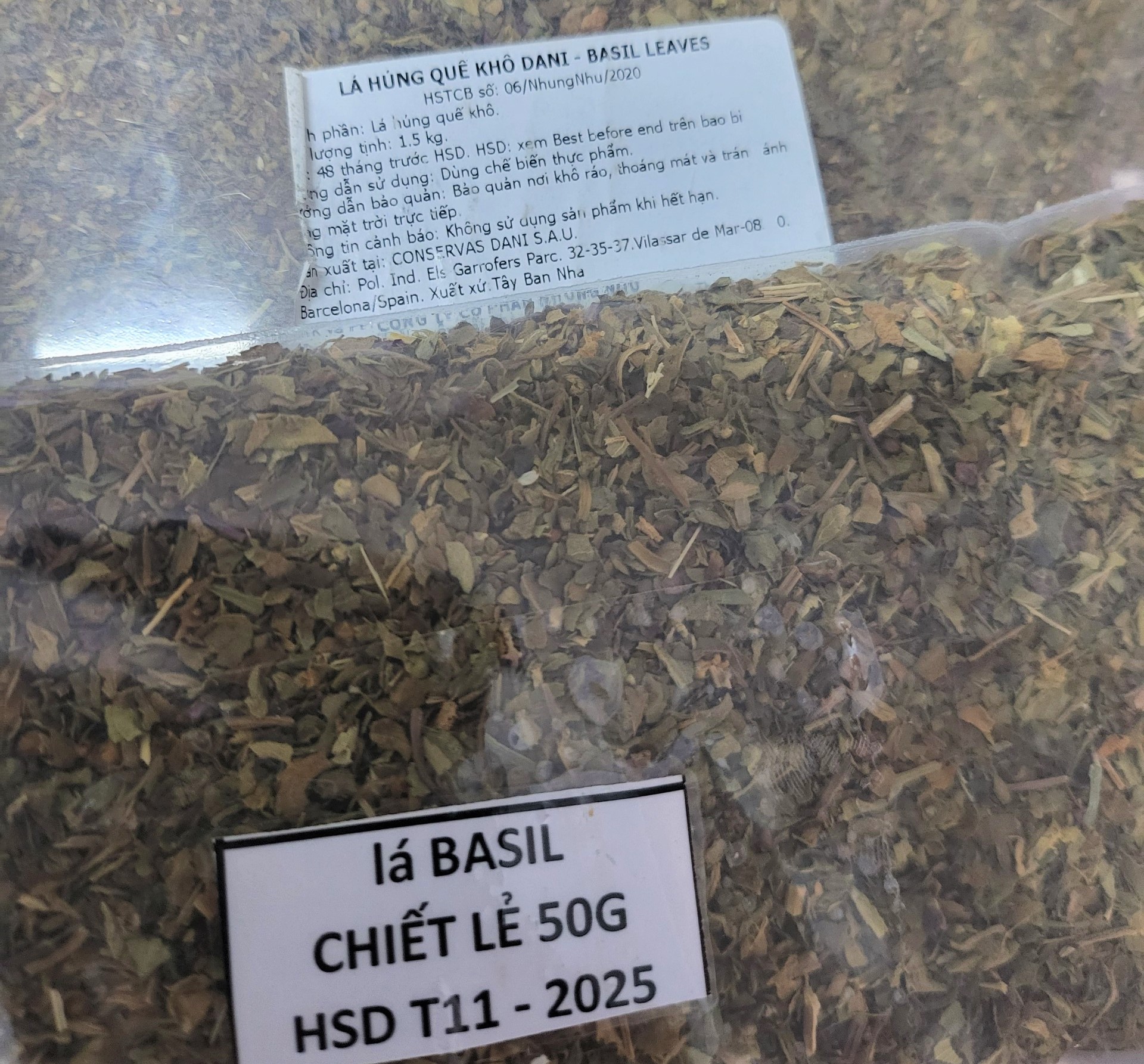 [Túi Zip 50g] LÁ HÚNG QUẾ KHÔ Basil Leaf