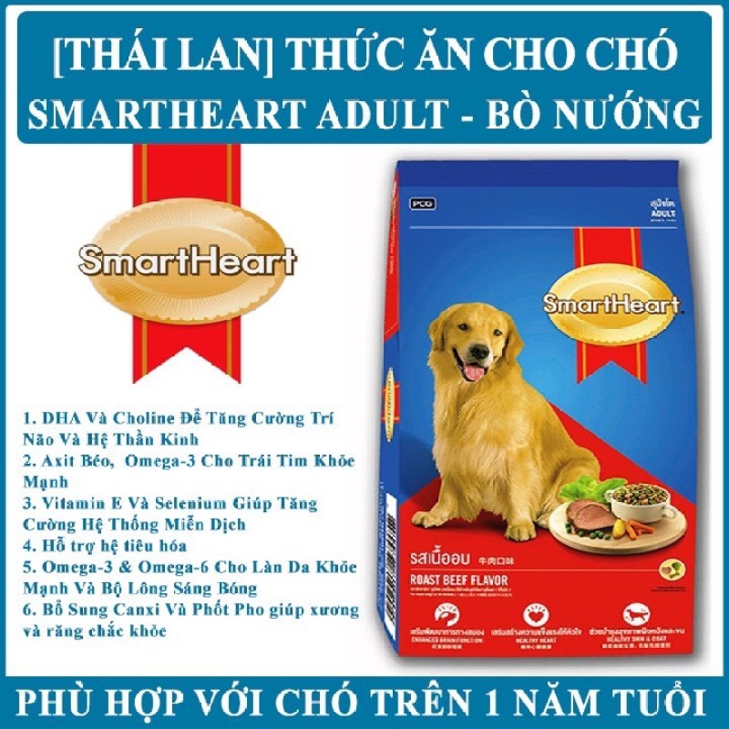 Thức Ăn Cho Chó Con Hạt Khô SmartHeart Vị Thịt Bò & Sữa 400g