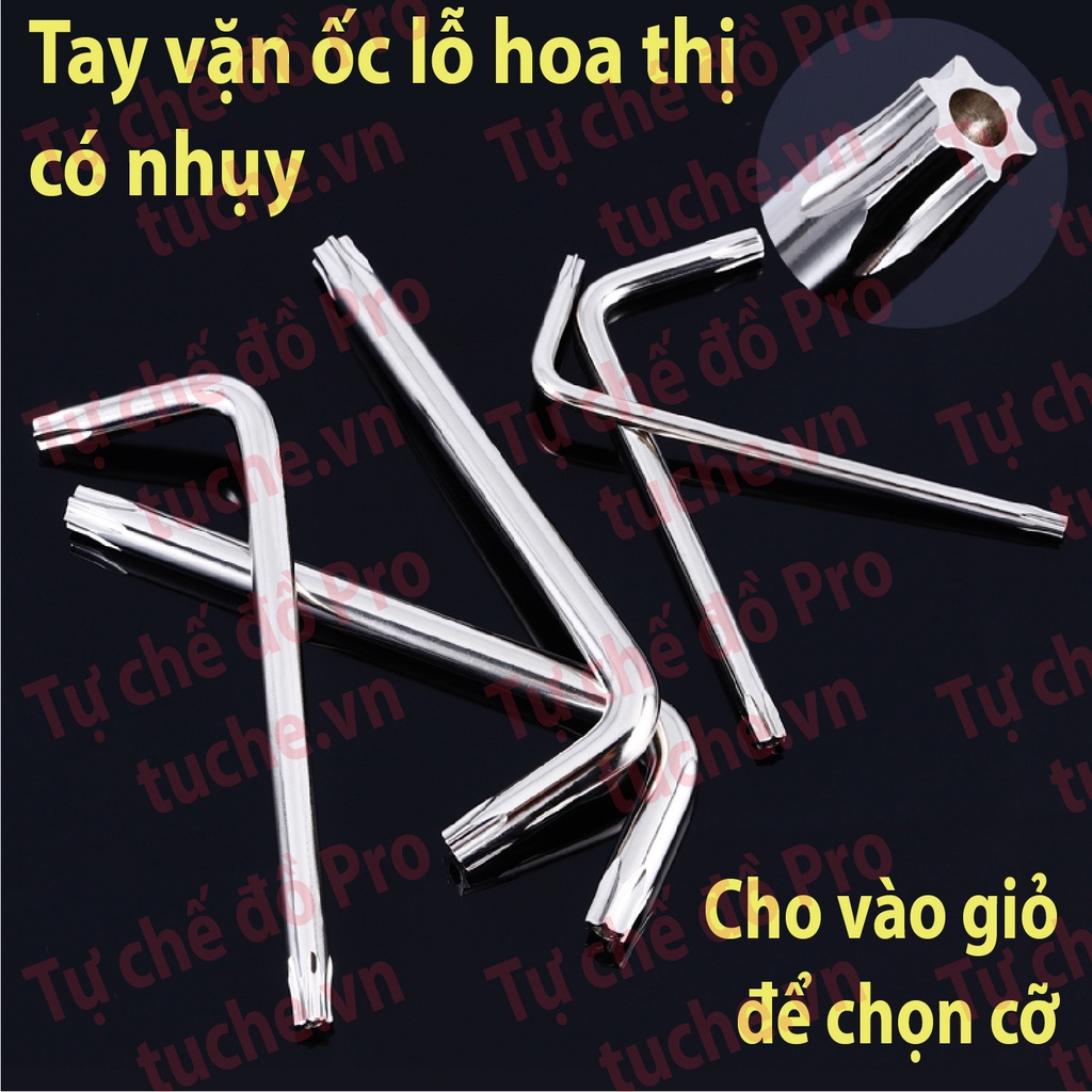 Tô vít, tay vặn ốc lỗ hoa thị 6 cánh có nhụy các cỡ