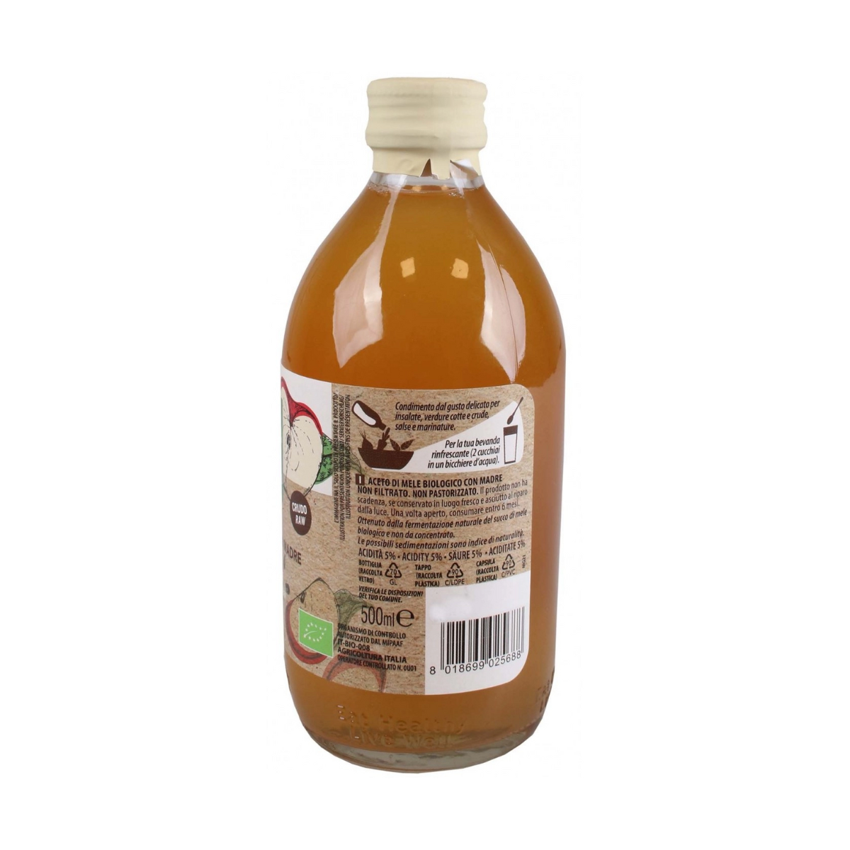 Giấm táo hữu cơ Apple Cider Vinegar (Có giấm cái) 500ml - ProBios