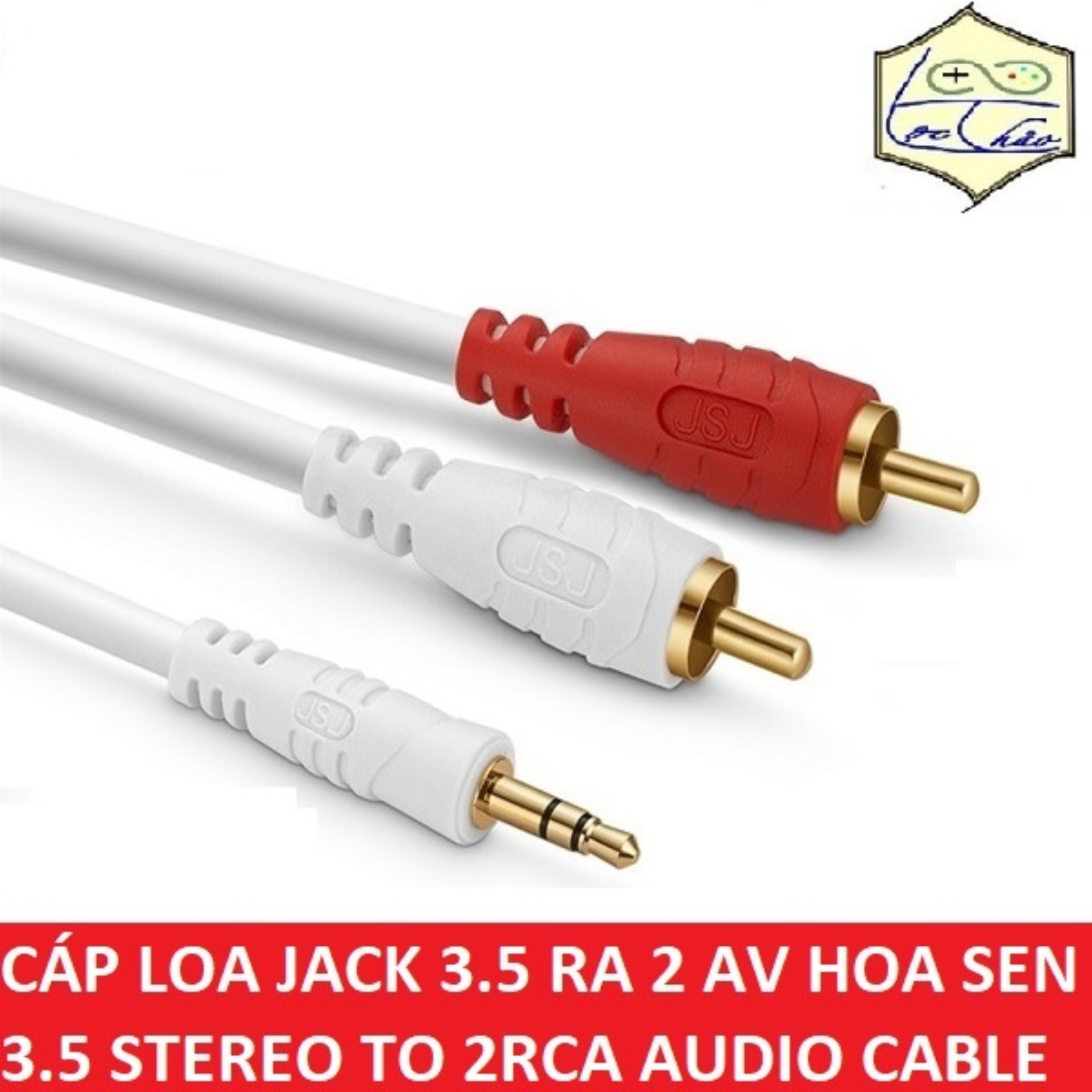 Cáp loa jack 3.5 ra 2 AV Hoa sen dài 30M Cao Cấp