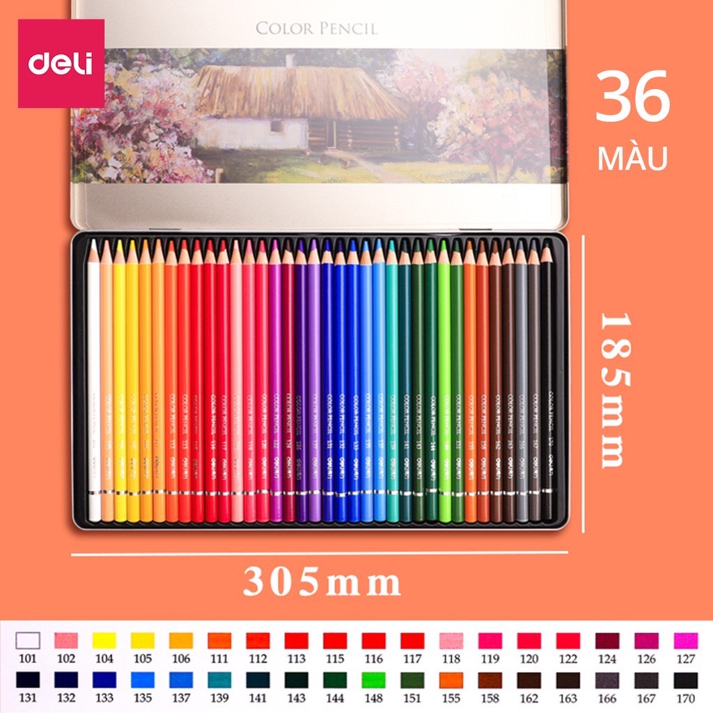 Chì màu Deili cao cấp Hộp Thiếc