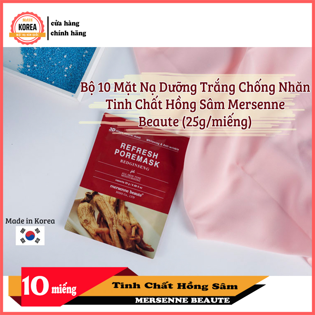 [HCM]Mặt nạ sâm Mersenne Beaute Hàn Quốc (10 miếng/25g )