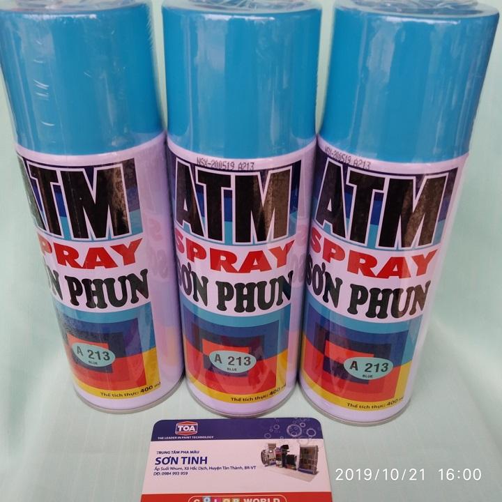 SƠN XỊT MÀU XANH Da trời BLUE A213 (ATM hoặc RED FOX) 1 CHAI