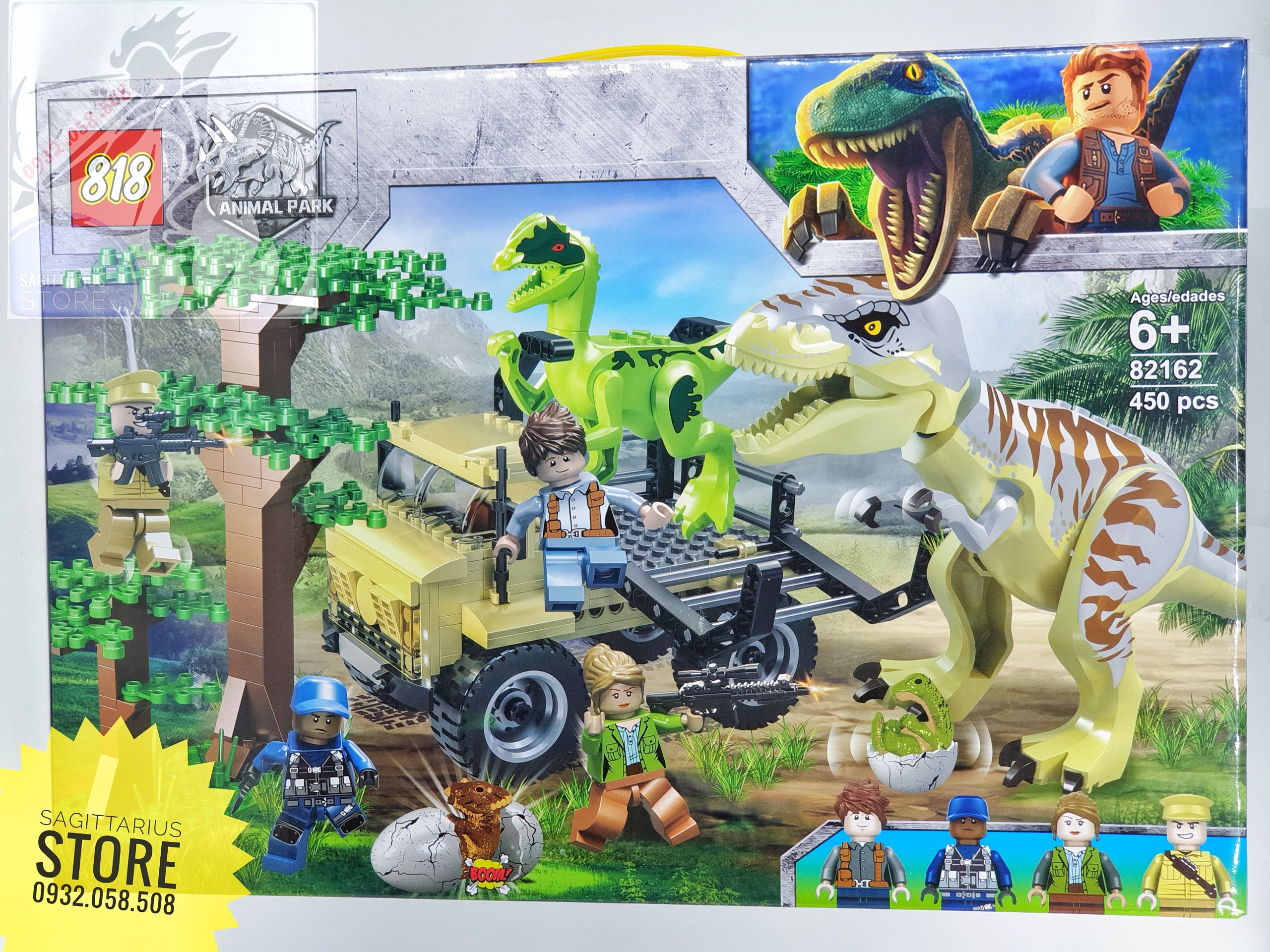 [HCM]Bộ Lego 818 - 82162 Lắp Ráp Công Viên Khủng Long ver2.0 ( 450 Mảnh )