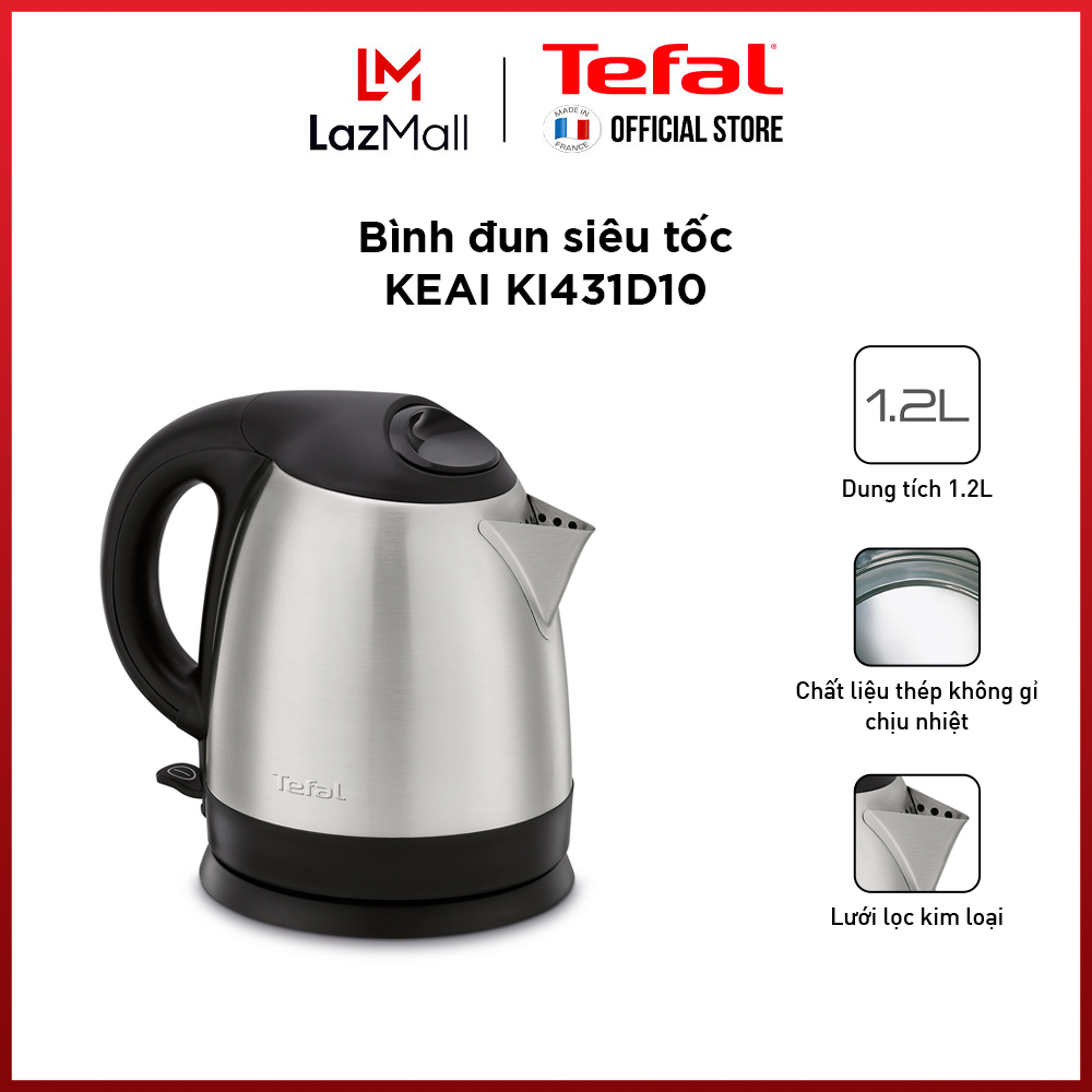 Ấm đun nước siêu tốc tefal ki431d10 - 1800w 1.2l