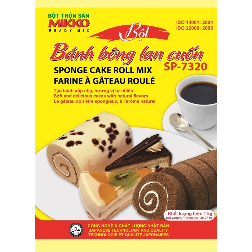 Combo bột bánh bông lan cuốn 1kg x 2 gói