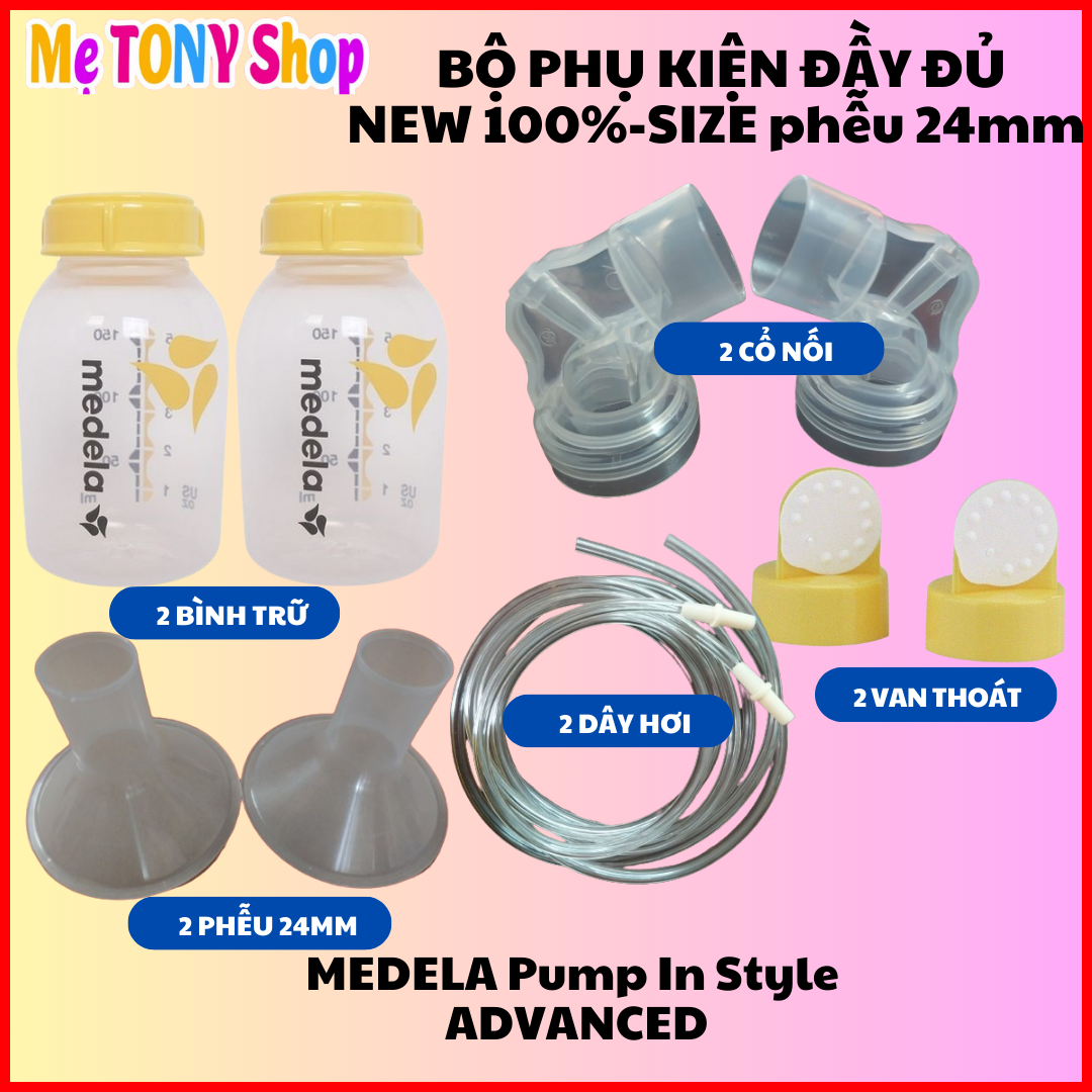 [Đầy Đủ-New 100%]Bộ Phụ Kiện Thay Thế Cho Máy Hút Sữa MEDELA Pump In Style Advanced(Hàng Thay Thế)