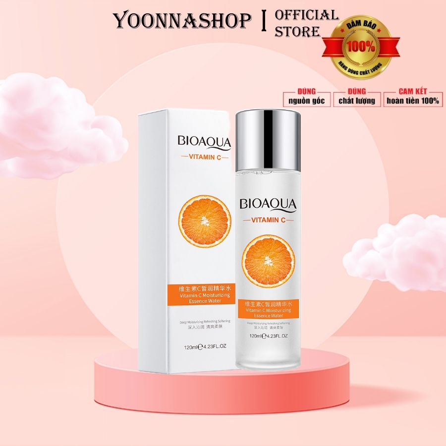 Nước Hoa Hồng Toner Vitamin C BIOAQUA 120ml Sáng Da Và Giảm Thâm Nám Da Căng Mướt A275